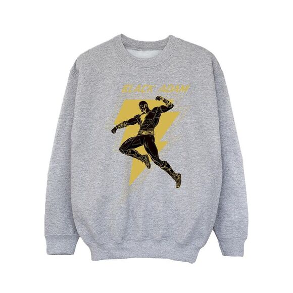 DC Comics Girls Black Adam Golden Bolt Chest Sweatshirt / Sports Grey